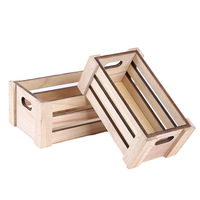 Cesta de Armazenamento Retangular de Madeira para Mesa, Estilo Country Americano, Ornamentos Criativos para Armazenamento em Casa, Atacado