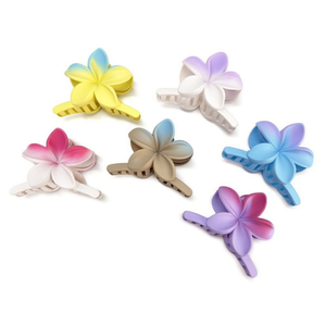 Fermaglio per capelli Frangipani bicolore satinato 9 cm, stile appendiabiti - Product Image 2