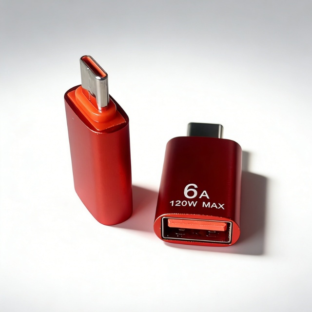 OTG 6A 120W DC Output USB-C to USB-A Adapter Aluminum Alloy for Mobile Phone Laptop Camera- Core I7 Compatible