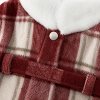 Cape en laine rayée rouge légère pour petits chiens, poncho chaud pour chien avec col en fourrure, manteau d'hiver, tailles S M L XL XXL