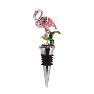 Bouchon de bouteille de vin de conservation du vin personnalisé en gros d'usine bouchon de vin émaillé Flamingo - Product Image 6