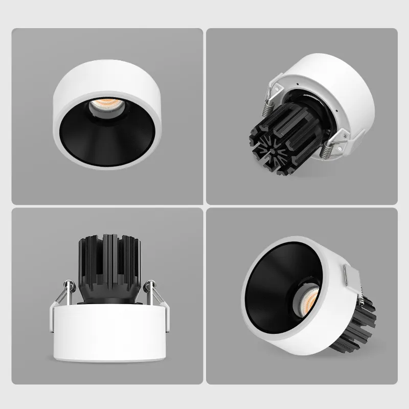 XRZLux15W調整可能な丸型埋め込み式調光可能ETLLED天井ダウンライトアルミニウム防眩COB0-10V調光可能LEDスポットライト