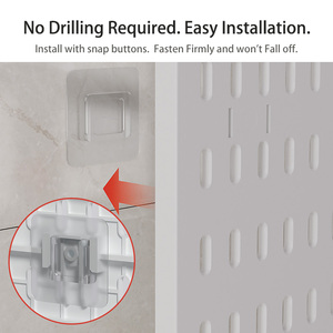 No-matkap Pegboard raf: duvara monte depolama organizatör ev mutfak ve banyo için bol asılı aksesuarları - Product Image 2