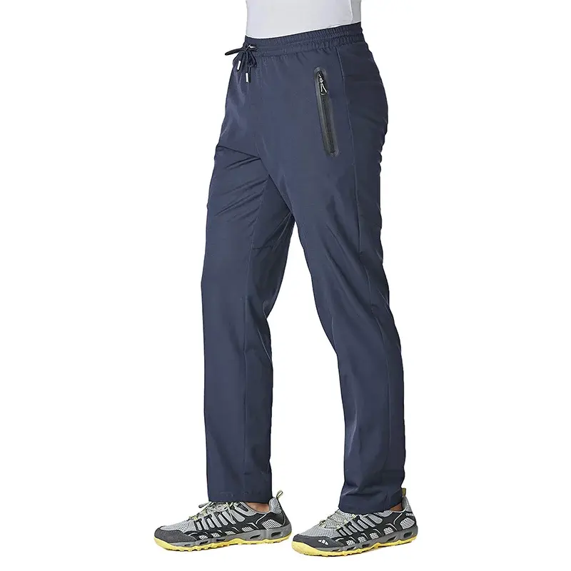 Pantaloni sportivi da uomo ad asciugatura rapida personalizzati con tasca con Zip pantaloni leggeri per pantaloni sportivi da Jogging all'aperto