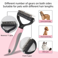 Accessoires pour animaux de compagnie, chiens et chats, produits de toilettage, best-sellers, vente en gros, peigne double face en acier inoxydable pour chiens et chats, brosse pour enlever les poils