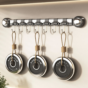 Wall Mounted Storage Rack Rectangle Polished Punch Free Multifunctional Kitchen Utensil Organizer - Product Image 1