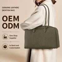 Sac à bandoulière Boston vintage en cuir véritable pour femme, design personnalisé, élégant, luxueux, grande capacité, décontracté