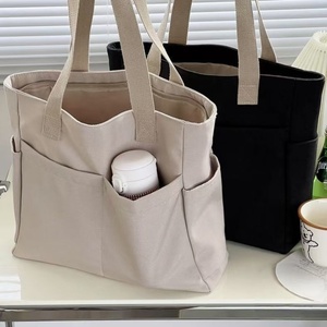Bolsa de Mano de Lona de Algodón Personalizada, Gran Capacidad, Informal, para Viajes Diarios, Diseño Artístico Simple y Original, Venta al Por Mayor - Product Image 1