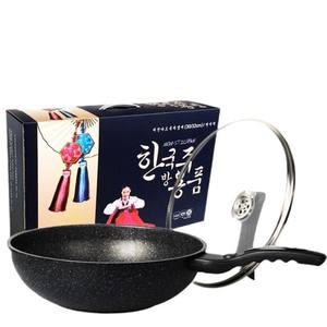 Wok coréen en pierre Maifan 30 cm, antiadhésif, fond plat, pour cuisinière à gaz, ustensile de cuisine domestique, cadeau, batterie de cuisine - Product Image 1