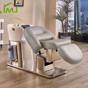 Luxuriöser Friseurstuhl für Haarwäsche mit Shampoo-Becken, Liegefunktion, Massage und Kopf-Spa - Product Image 2