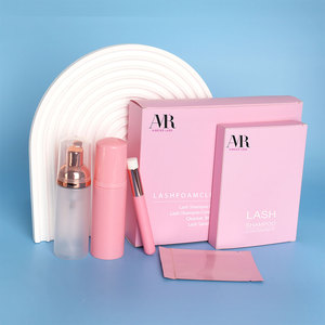 Maquillage des <span class=keywords><strong>yeux</strong></span> rose <span class=keywords><strong>démaquillant</strong></span> Extension de cils <span class=keywords><strong>savon</strong></span> concentré cils bain shampooing pompe bouteilles Kit 100% Vegan cils shampooing Kit - Product Image 5