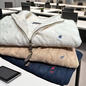 เสื้อสเวตเตอร์ไหมพรมคอวีทรงเข้ารูปสำหรับฤดูใบไม้ร่วง-ฤดูหนาว  ปักลายด้านหน้า  สำหรับผู้ชายและผู้หญิง  รุ่นใหม่  ป้องกันการยับ  ผลิตด้วยวิธีการทอผ้า - Product Image 2