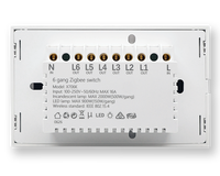 Interrupteur intelligent Tuya, télécommande, interrupteur tactile, fils neutres, 6 gangues, interrupteur intelligent Zigbee, 250V, normes US, AU, Brésil