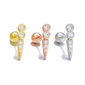 Pendientes de titanio delicados en <span class=keywords><strong>espiral</strong></span> para piercing de <span class=keywords><strong>tragus</strong></span>, de acero inoxidable con circonita, para uso diario, joyería para boda - Product Image 5