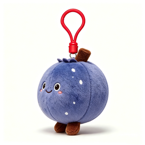 Blueberry Plush, Fruit Keychain Charm, <b>Cute</b> Plush Keyring, Berry Plush Gift - Product Image 3