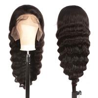 Perruques frontales en dentelle de cheveux humains bouclés profonds brésiliens pré-plumés nouvelle méthode cuir chevelu préfabriqué pour perruques en dentelle sans colle