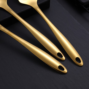 201 acier inoxydable métal ustensiles de cuisine ensemble cuillère à soupe écumoire louche service <span class=keywords><strong>passoire</strong></span> spatule ustensiles outils de cuisson - Product Image 5