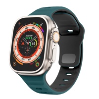 Tali Silikon untuk Apple Watch Seri 9 8 7 6 5 SE Ultra 40mm 44mm 45mm 49mm Pengganti Tali Jam Tangan