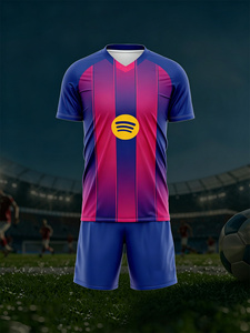 <span class=keywords><strong>Ensemble</strong></span> de maillot et short de football style <span class=keywords><strong>Barça</strong></span> pour homme, séchage rapide, uniforme d'entraînement de football - Product Image 4