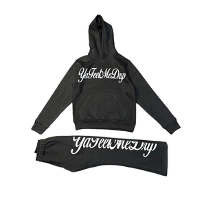 Haute qualité à capuche Vintage imprimé hiver rue porte sur mesure hommes solide motif Flare survêtements respirant bas quantité minimale de commande - Product Image 1