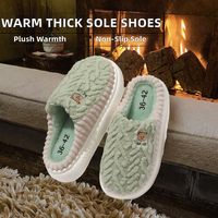Chaussons en peluche à semelle épaisse antidérapante pour l'intérieur et l'extérieur, chauds pour l'automne et l'hiver
