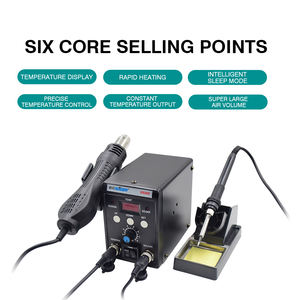 Stazione di Rilavorazione ESD Digitale Portatile Pistola ad Aria Calda e Saldatore Elettrico Macchina per Saldatura Nuovo Modello Stazione Saldante SMD 2 in 1 - Product Image 4