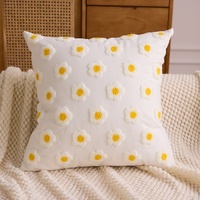 Coussins et oreillers carrés brodés en coton et lin à motifs floraux pour la maison et la table de chevet - Vente en gros et livraison directe transfrontalière