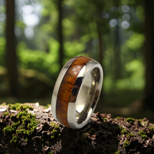 Anillo de Boda de Titanio con Incrustaciones de Madera <span class=keywords><strong>KOA</strong></span>, 100% Libre de Níquel, Joyería de Madera Antialérgica - Product Image 2