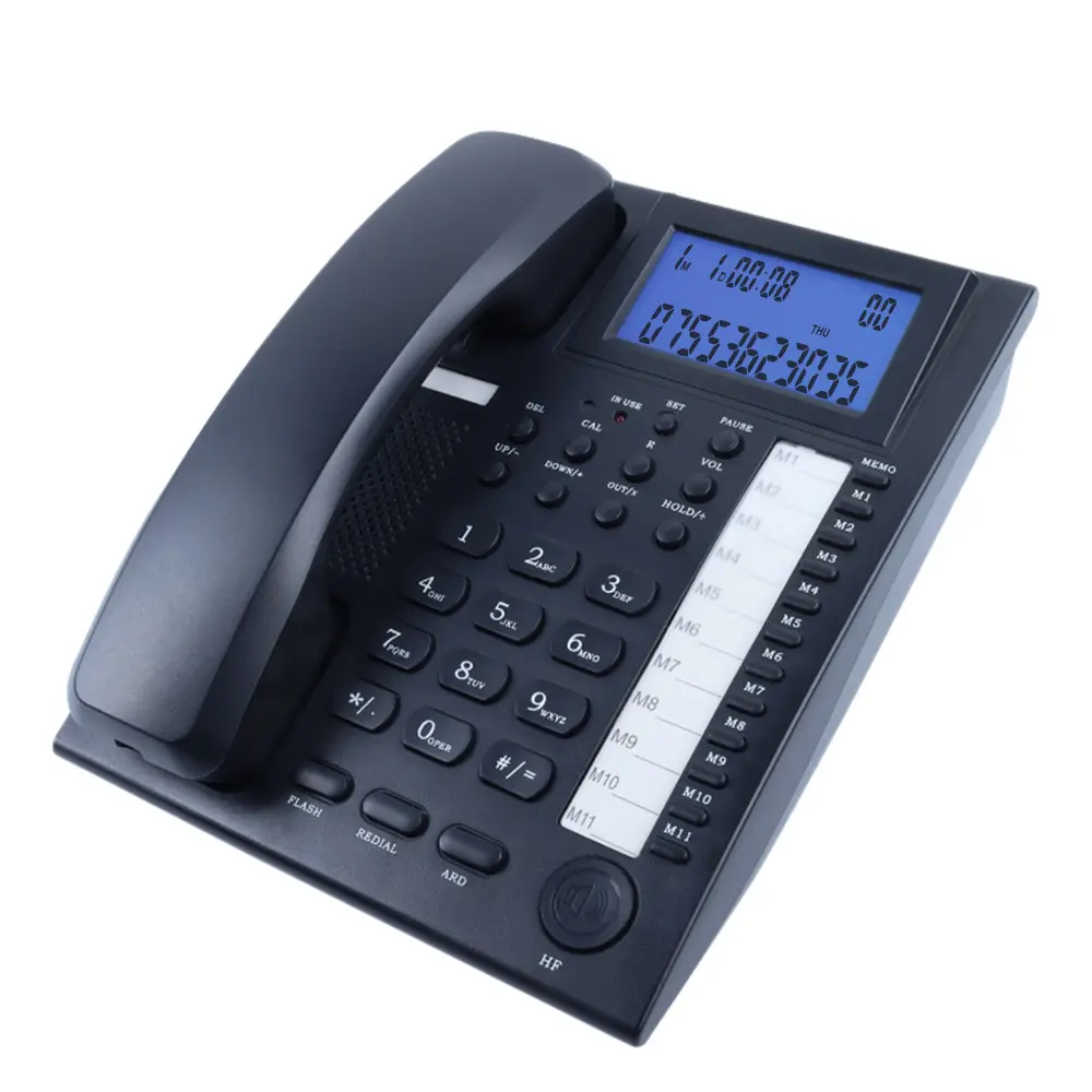 Teléfono de identificación de llamada moderno de alta calidad, fijo, fijo, Dial de velocidad, con cable