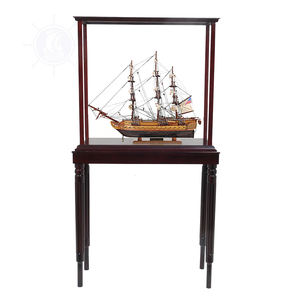 Handcrafted USS Constitution Small Model Ship in Cedar Wood Painted Nautical Gift with <b>Display</b> <b>Case</b> for Maritime Decoration - Product Image 1