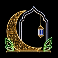 LED-Lichterkette Mond-Girlandenvorhang Bogen Hängelaterne Blatt Ramadan Fotorahmen Motiv-Licht für Platz Straßenlaterne IP65