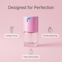 Flacon en verre cylindrique à épaule plate de 30 ml (1 oz) pour fond de teint, personnalisé, rose, dépoli, pour crème