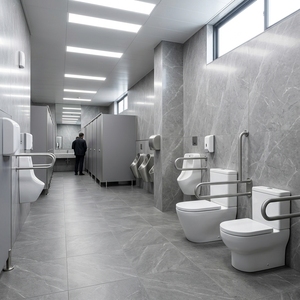 Toilettes publiques préfabriquées aux normes australiennes - Bloc <span class=keywords><strong>de</strong></span> toilettes modulaire 40HQ avec 7 cabines <span class=keywords><strong>de</strong></span> toilettes et 4 urinoirs pour usage extérieur - Product Image 4