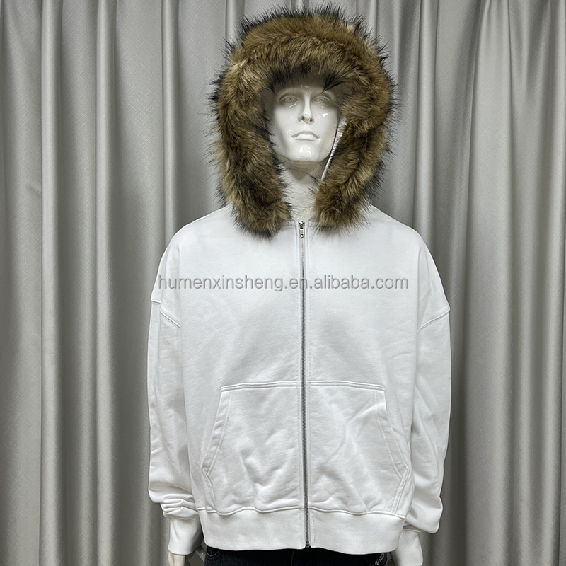 White Plain Hoodies No Pocket Men's Comfortable Clothing