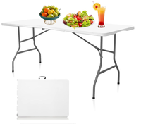 Hot Selling HDPE Portable White Fold in Half Table pour pique-nique en plein air