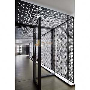 Divisor Móvil de Metal con Pantalla Láser de Acero Inoxidable para Habitaciones - Product Image 2