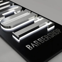 Enseigne lumineuse personnalisée en métal avec lettres rétroéclairées LED, logo d'entreprise, enseigne intérieure/extérieure, lettres lumineuses mates