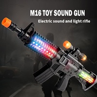 Nouvelle Pistolet Mitrailleur Électrique M16 KK pour Enfants, Fonctionnant sur Piles avec Effets Lumineux Clignotants, Sons et Vibrations pour Utilisation en Extérieur