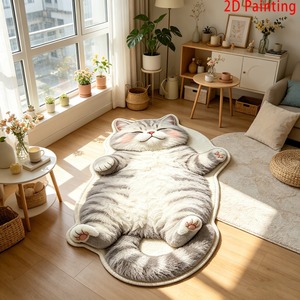 Tapis de sol <span class=keywords><strong>2D</strong></span> en forme de chat mignon, antidérapant et doux, idéal pour l'entrée et la décoration intérieure - Vente en gros - Product Image 2