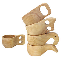 Tasse en bois de haute qualité, style nordique, vaisselle, tasse à eau, vaisselle de table avec poignée, tasse Kuksa pour les voyages