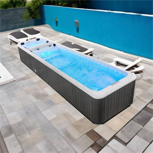 Spa de nage extérieur de luxe moderne pour hôtels et villas <span class=keywords><strong>avec</strong></span> massage, bain à remous écologique en acrylique pour 4 personnes - Product Image 1