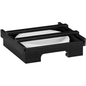 Supports verticaux modernes de distributeur d'assiettes en papier en bambou de type debout personnalisés pour la maison armoire de cuisine comptoir caddie en bois - Product Image 1