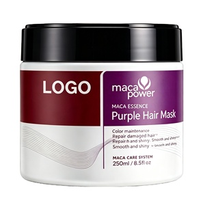 <span class=keywords><strong>Mascarilla</strong></span> Capilar Morada de Marca Privada con Esencia de Maca, Frasco de 250 ml, OEM, ODM, Personalizable - Product Image 1