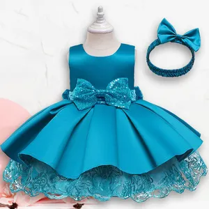 Children Party Formal Dress For Wedding Birthday Kids Christmas Ceremonies Dresses For Girls Lace Tutu Flower Girls Dress