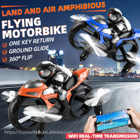 EPT 2.4G RC Drone Moto Amphibie 360° Flip Volant et Terrestre avec Maintien d'Altitude, Jouet Télécommandé pour Enfants