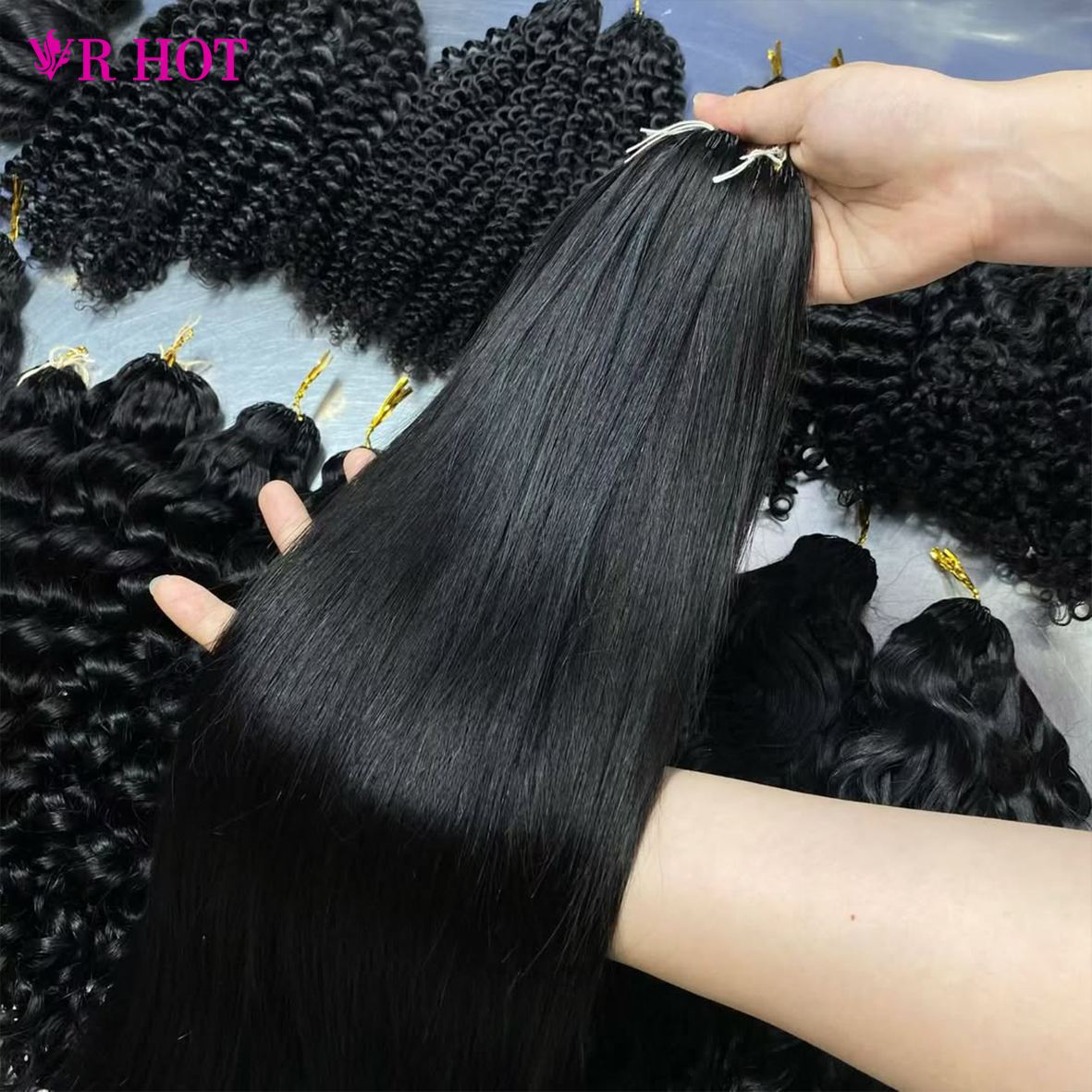 Cheveux humains lisses au crochet