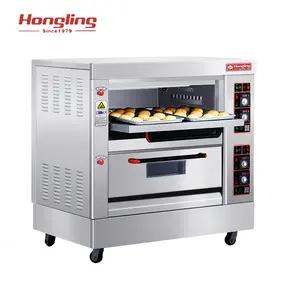 HLY-204F comercial cozinha padaria dupla baralho industrial gás assar forno