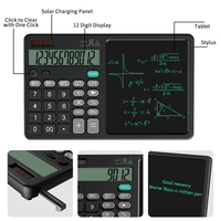 Calculatrice Scientifique Électronique 12 Chiffres avec Tablette d'Écriture LCD pour Étudiant – Fournitures Scolaires