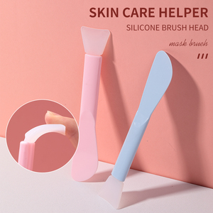 Pinceau applicateur de masque facial en silicone double extrémité avec spatule pour masque d'argile DIY et soins spa - Product Image 4