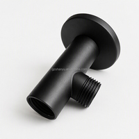 Support de fixation pour douchette supérieure en acier inoxydable noir, grande taille, avec raccord en T et bras de fixation pour douchette